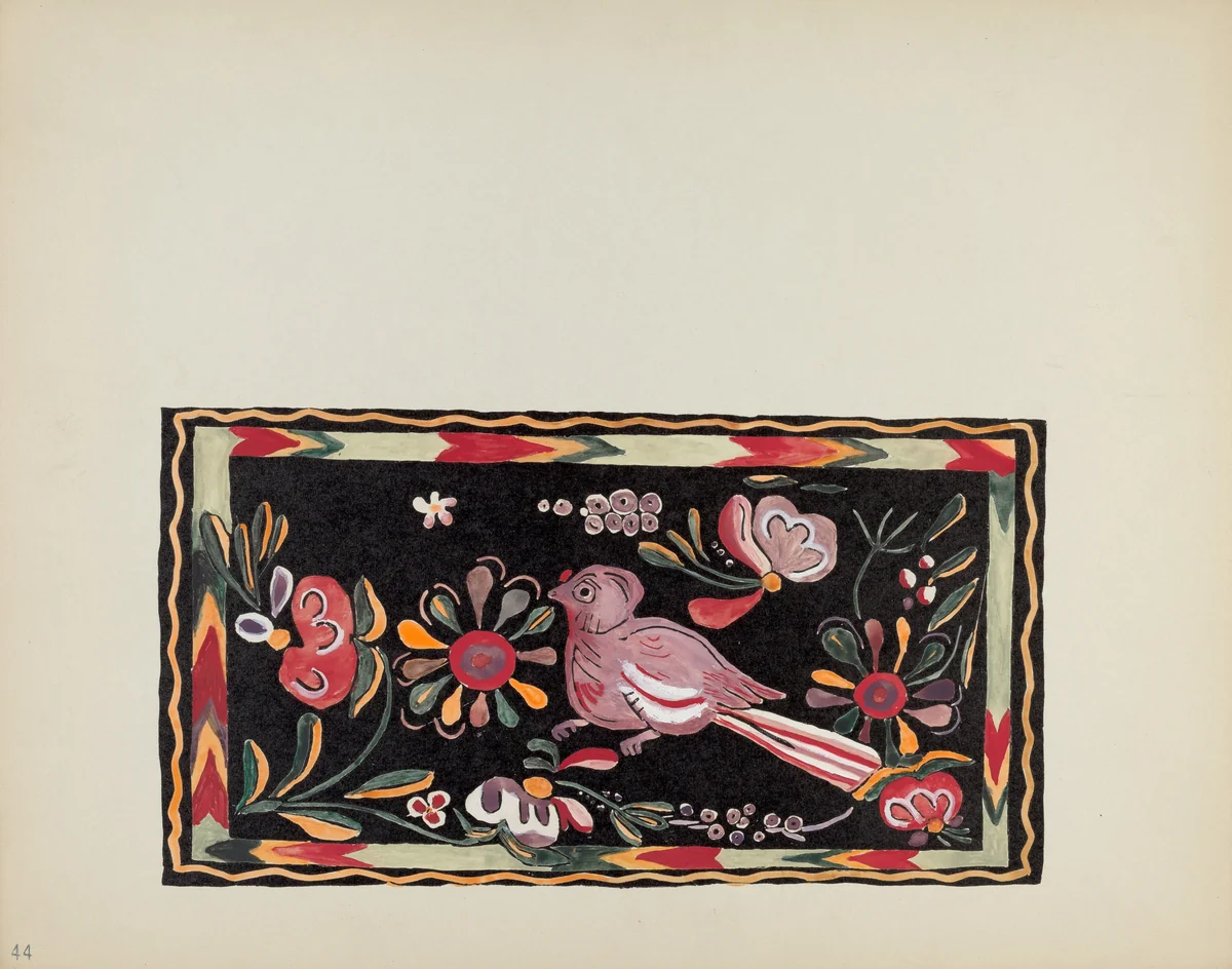 Plate 44: Painted Chest Design: From Portfolio "Spanish Colonial Designs of New Mexico" by American 20th Century, index of american design, 1935-1942