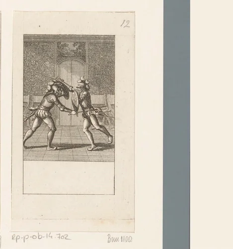 Macbeth en Macduff in gevecht by Daniel Nikolaus Chodowiecki, print, 1784