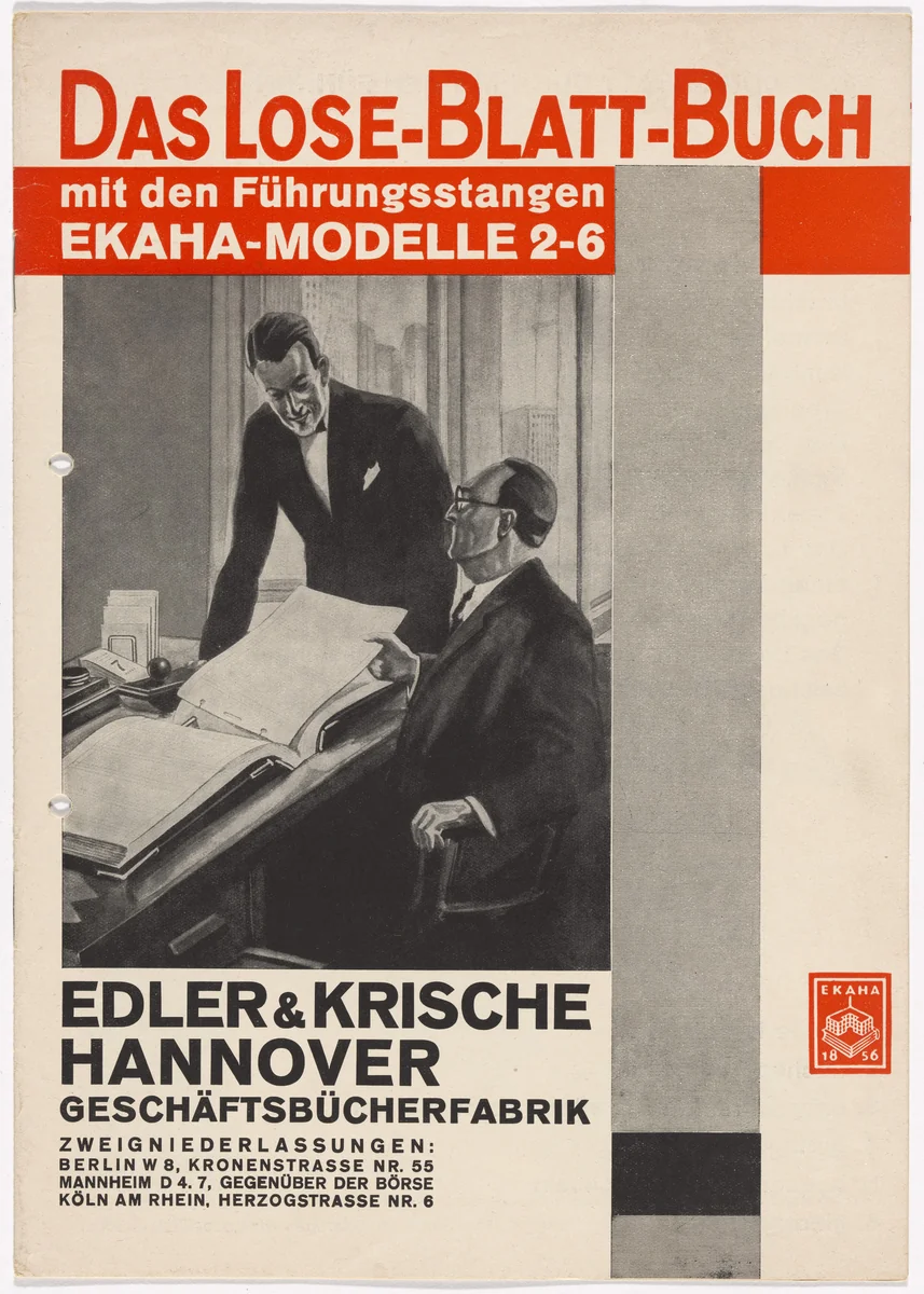 Brochure for Edler & Krische Hannover by Kurt Schwitters, design, 1927