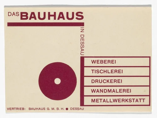 Das Bauhaus in Dessau postcard by Joost Schmidt, design, 1925