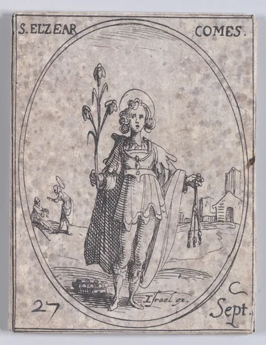 S. Elzear, comte (St. Elzear, Count), September 27th, from "Les Images De Tous Les Saincts et Saintes de L'Année" (Images of All of the Saints and Religious Events of the Year) by Jacques Callot, print, 1636
