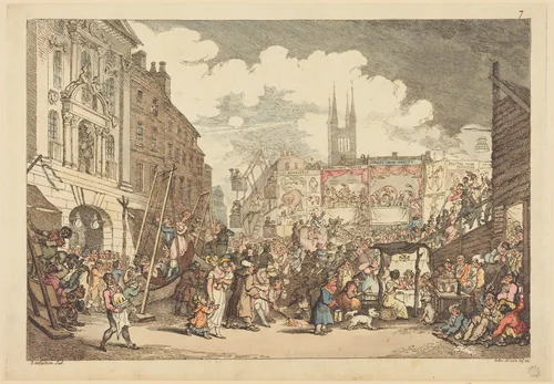 Bartholomew Fair by Thomas Rowlandson; John Nixon, print, 1807