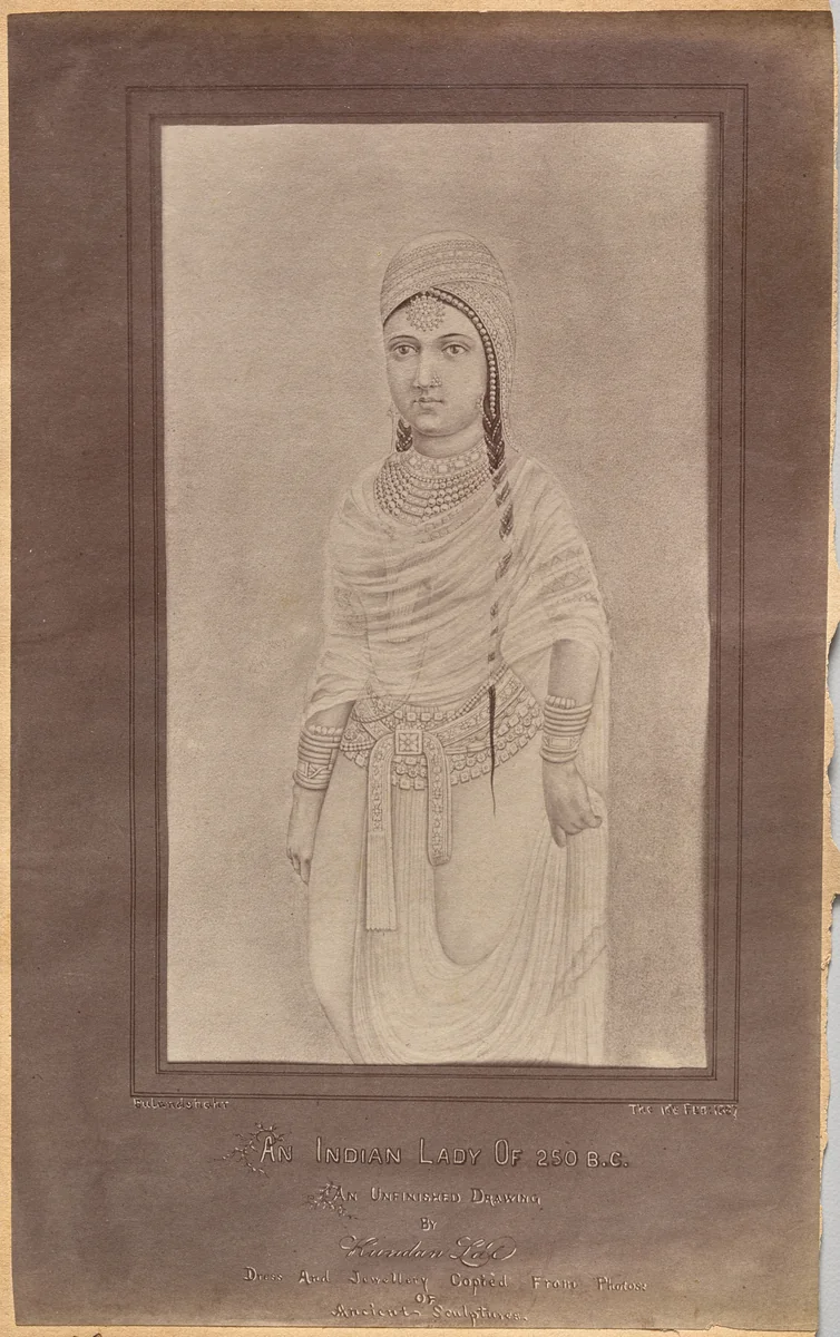 Indian Lady 250 BC (verso, right) by Raja Deen Dayal, photograph, 1877-1892