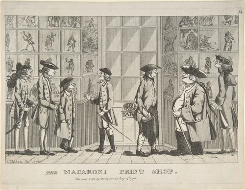 The Macaroni Print Shop by Edward Topham, print, 1772
