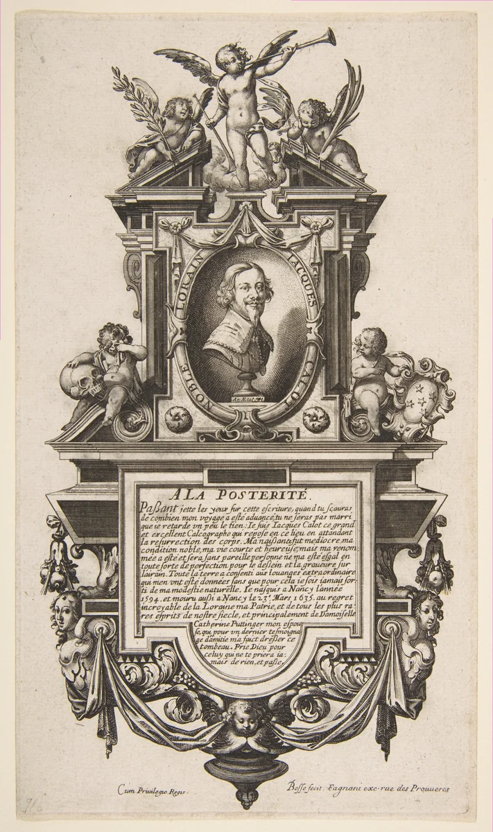 Portrait of Jacques Callot by Abraham Bosse, print, 1631-1641