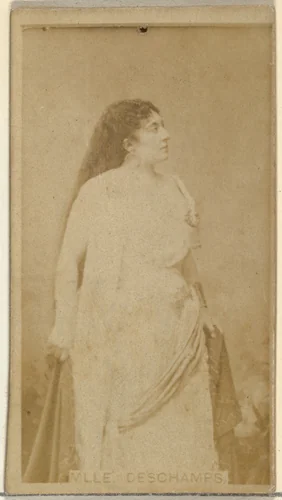 Mlle. Deschamps, from the Actors and Actresses series (N145-8) issued by Duke Sons & Co. to promote Duke Cigarettes by W. Duke, Sons & Co., photograph, 1890-1895