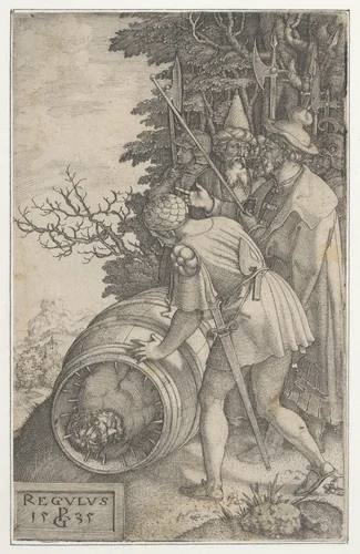 Attilius Regulus, from Roman Heroes by Georg Pencz, print, 1535