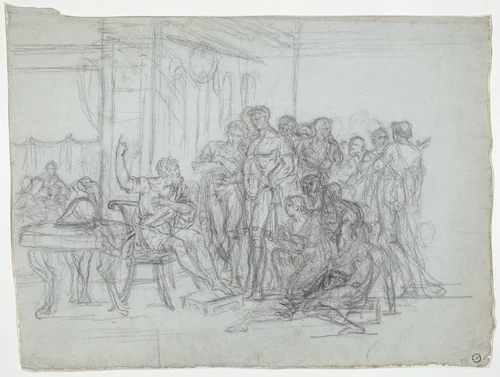 Timoleon Thanked by the Citizens of Syracuse by Jean-Claude Naigeon, drawing, 1785-1795