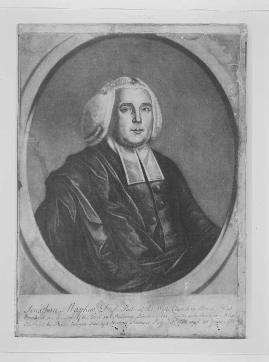 Jonathan Mayhew, D. D. Pastor of the West Church in Boston, New England by Richard Jennys, print, 1766
