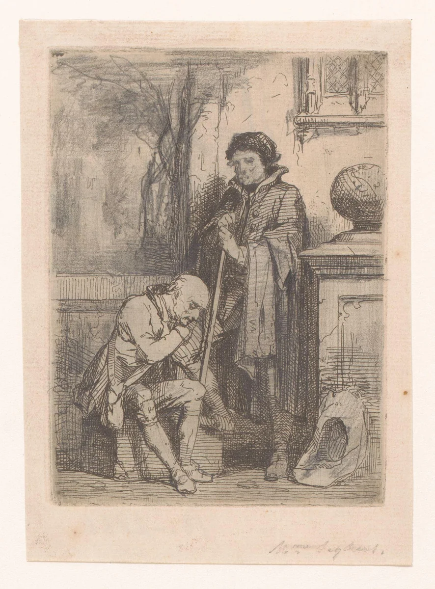 Twee oude mannen by Corneille Seghers, print, 1824-1869