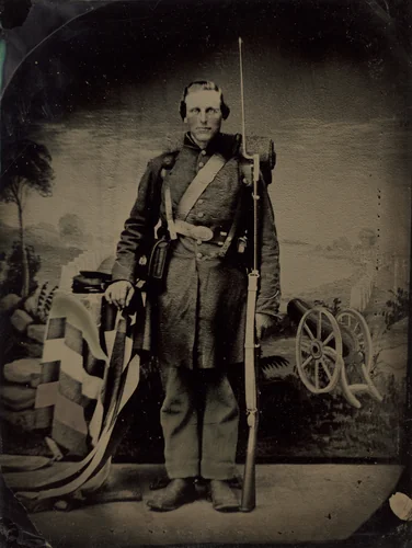 Portrait of a Civil War Soldier by American 19th Century, photograph, 1860-1869