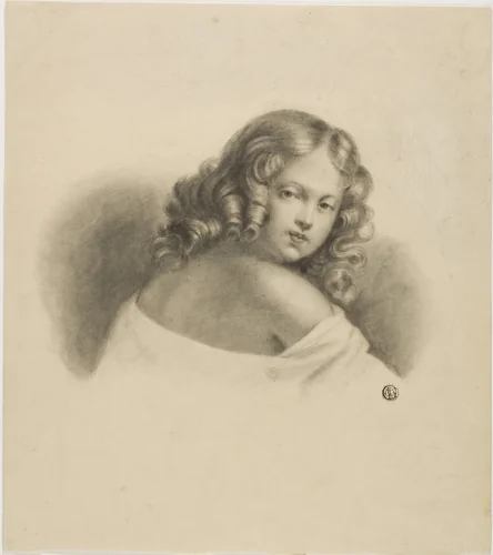 Child with Curly Hair by Unknown Artist, drawing, 1700-1799