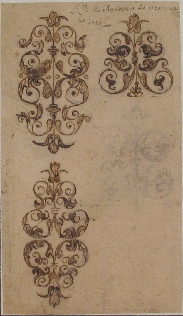 Designs for Ornament by anonymous, drawing, 1721