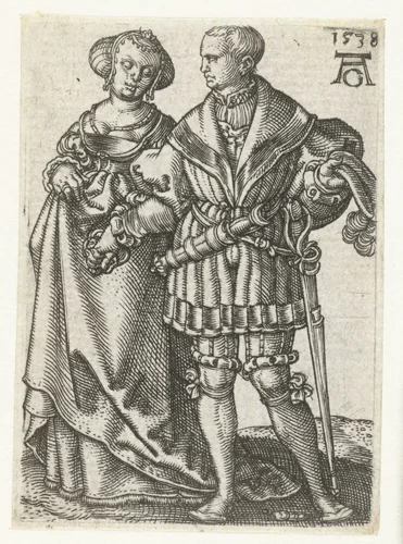 Dansend paar by Unknown, print, 1538