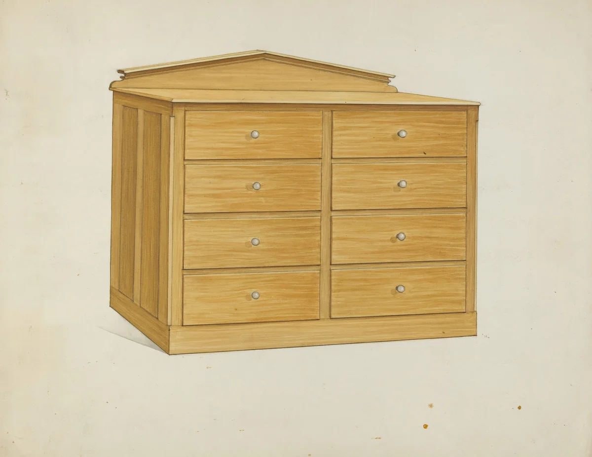 Shaker Chest of Drawers by Ray Holden, index of american design, 1936