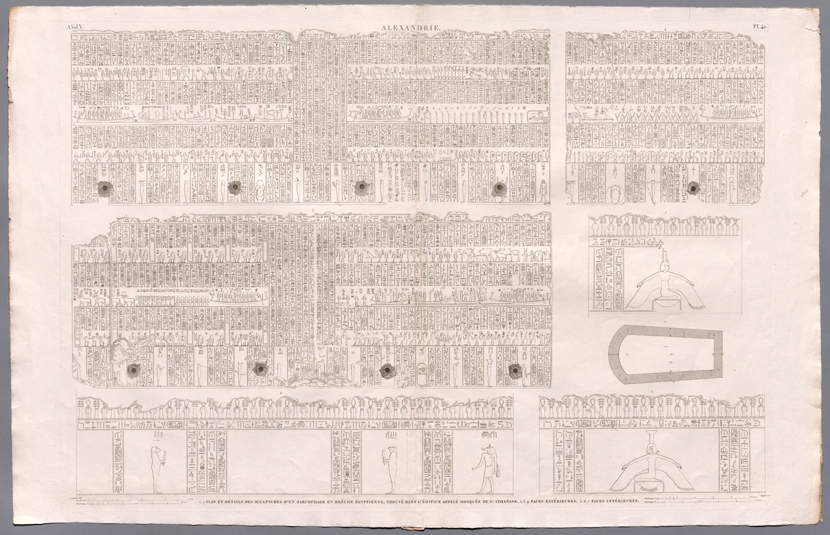 Description of Egypt: Memphis and Environs, Alexandria, Vol. V, Pl. 40 by Baptiste Bigant, print, 1809-1829