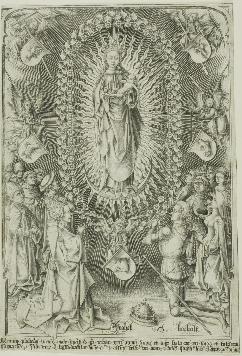 The Madonna of the Rosary by Israhel van Meckenem, print, 1475-1485