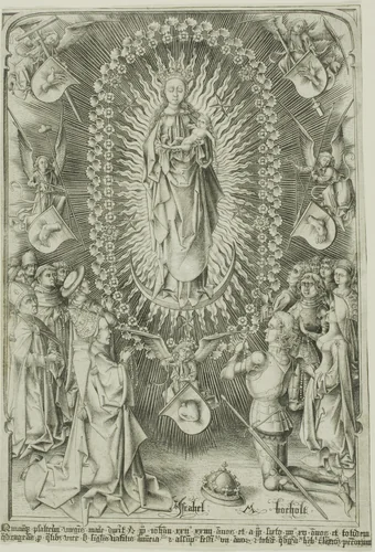 The Madonna of the Rosary by Israhel van Meckenem, print, 1475-1485