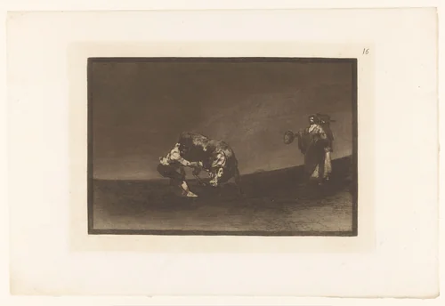 Martincho grijpt een stier bij zijn hoorn by Francisco de Goya, print, 1876
