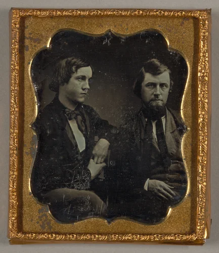 Untitled (Seated Man and Boy) by Artist Unknown, photograph, 1839-1860
