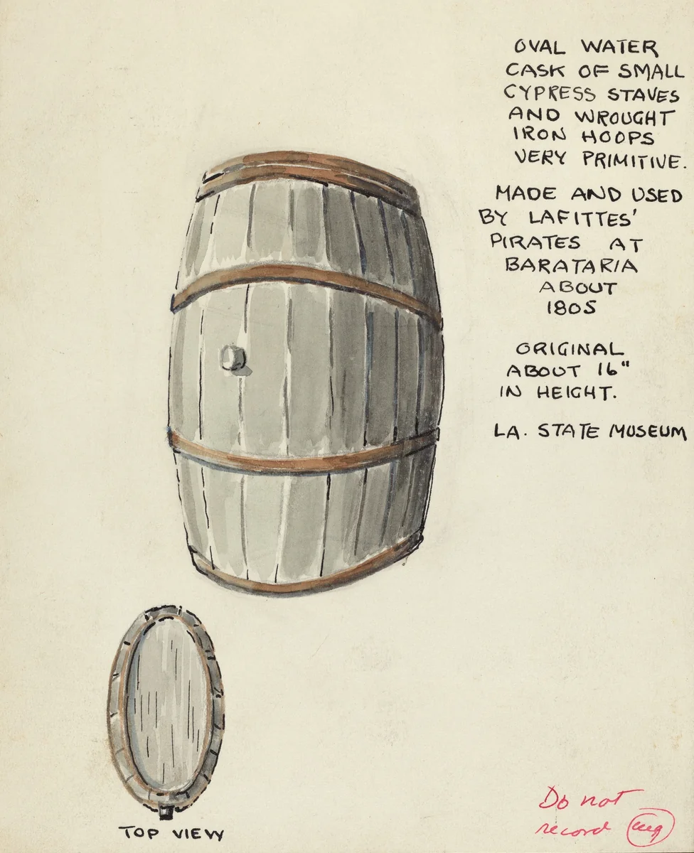 Oval Water Cask by American 20th Century, index of american design, 1935-1942