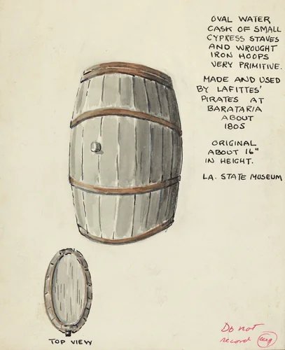 Oval Water Cask by American 20th Century, index of american design, 1935-1942