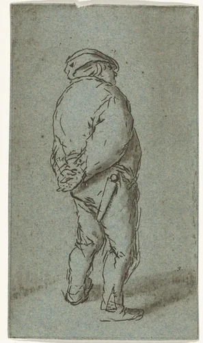 Staande man by Cornelis van Noorde, print, 1741-1795