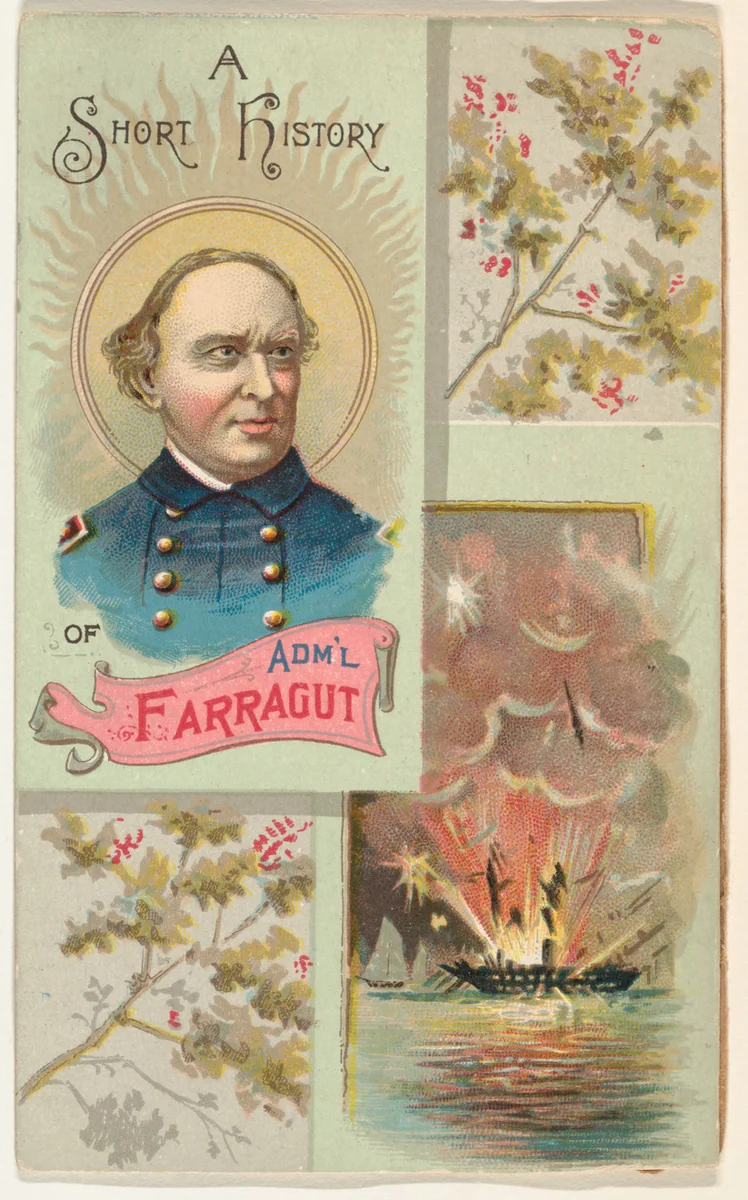 A Short History of Admiral Farragut, from the Histories of Generals series (N114) issued by W. Duke, Sons & Co. to promote Honest Long Cut Smoking and Chewing Tobacco by W. Duke, Sons & Co., print, 1888