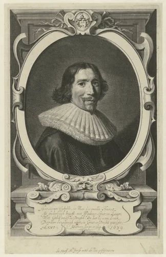 Portret van Hendrik Meurs by Theodor Matham, print, 1639-1676