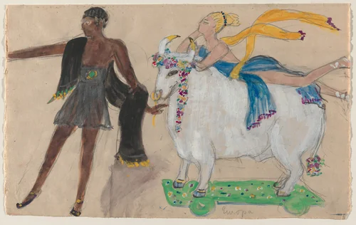 Costume design (Europa) for artist's ballet Orphée of the Quat-z-arts by Florine Stettheimer, drawing, 1912