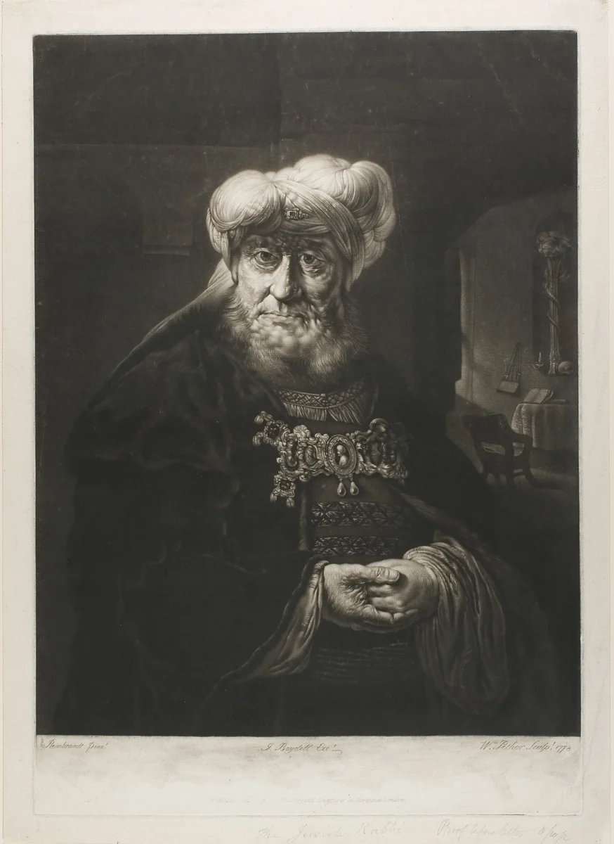 The Rabbi by William Pether
Rembrandt van Rijn, print, 1778