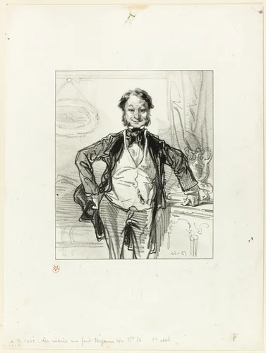 Husbands Always Make Me Laugh: I am Mme. Jolibiais' husband by Paul Gavarni, print, 1853