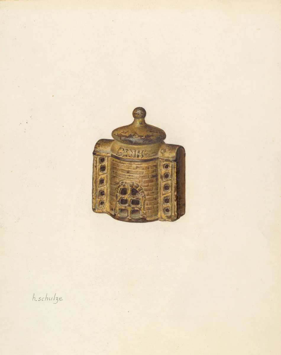 Penny Bank by Herman Schulze, index of american design, 1941
