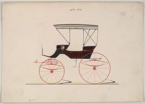Design for Park Phaeton or Chariotte, no. 749 by Brewster & Co., drawing, 1850-1874
