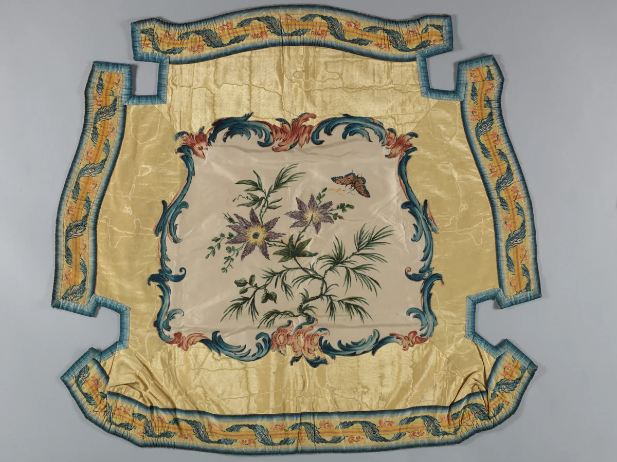 Pair of chair seat covers by Jean Pillement, textile, 1750-1775