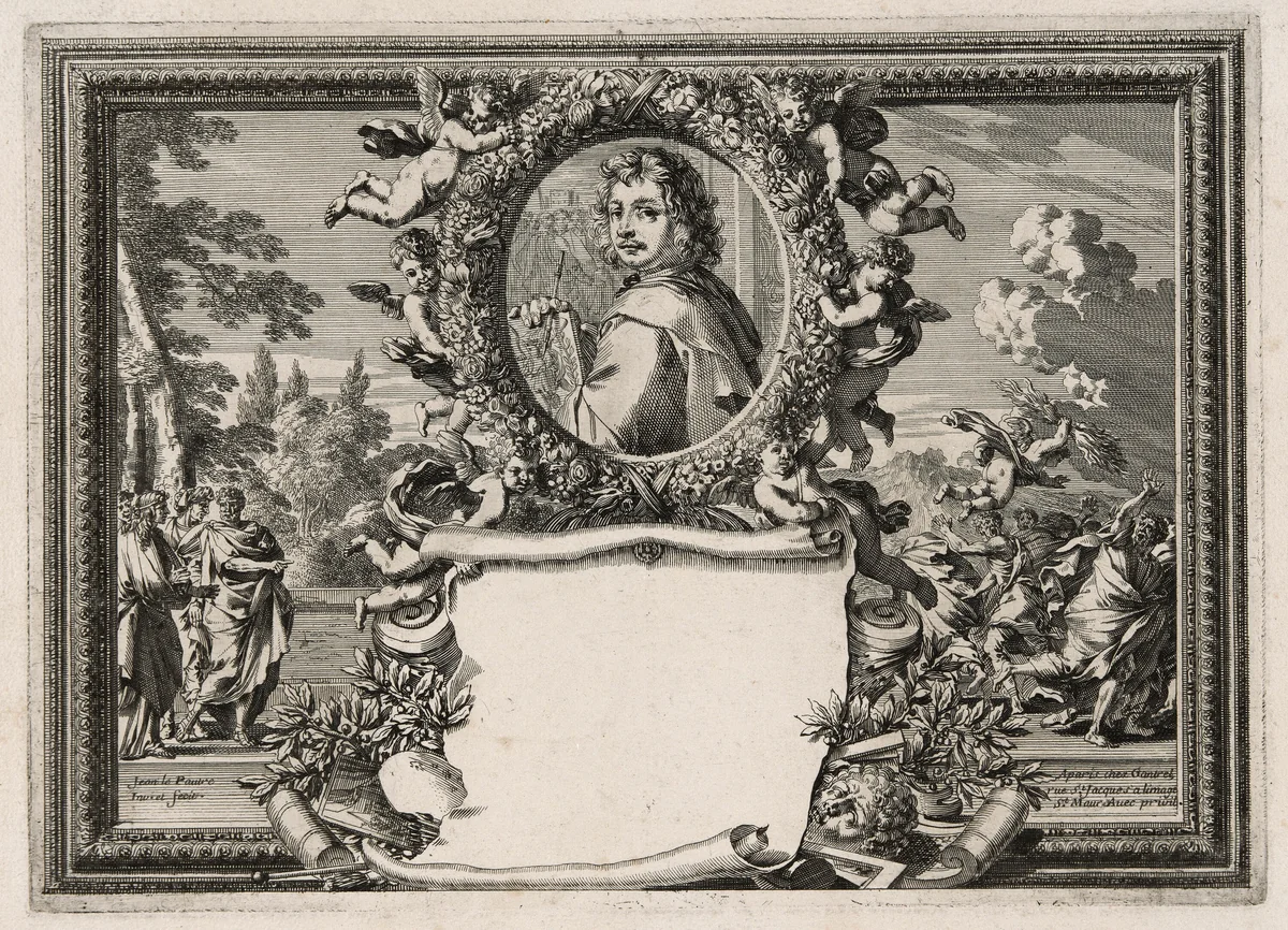 Self-Portrait by Jean Lepautre, print, 1674-1682