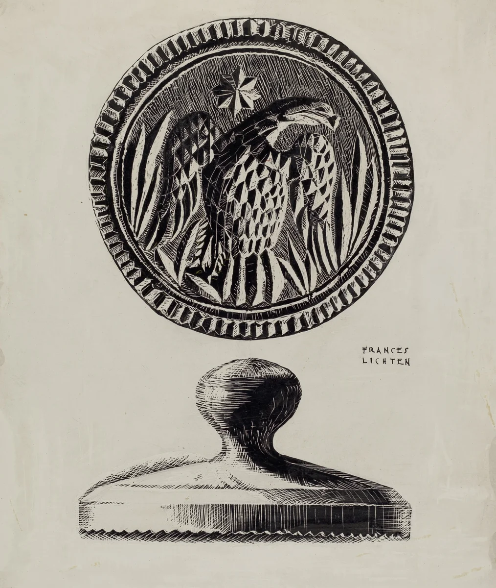 Pa. German Butter Stamp by Frances Lichten, index of american design, 1937