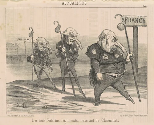 Le trois légitimistes ... revenant de Claremont by Honoré Daumier, print, 1851