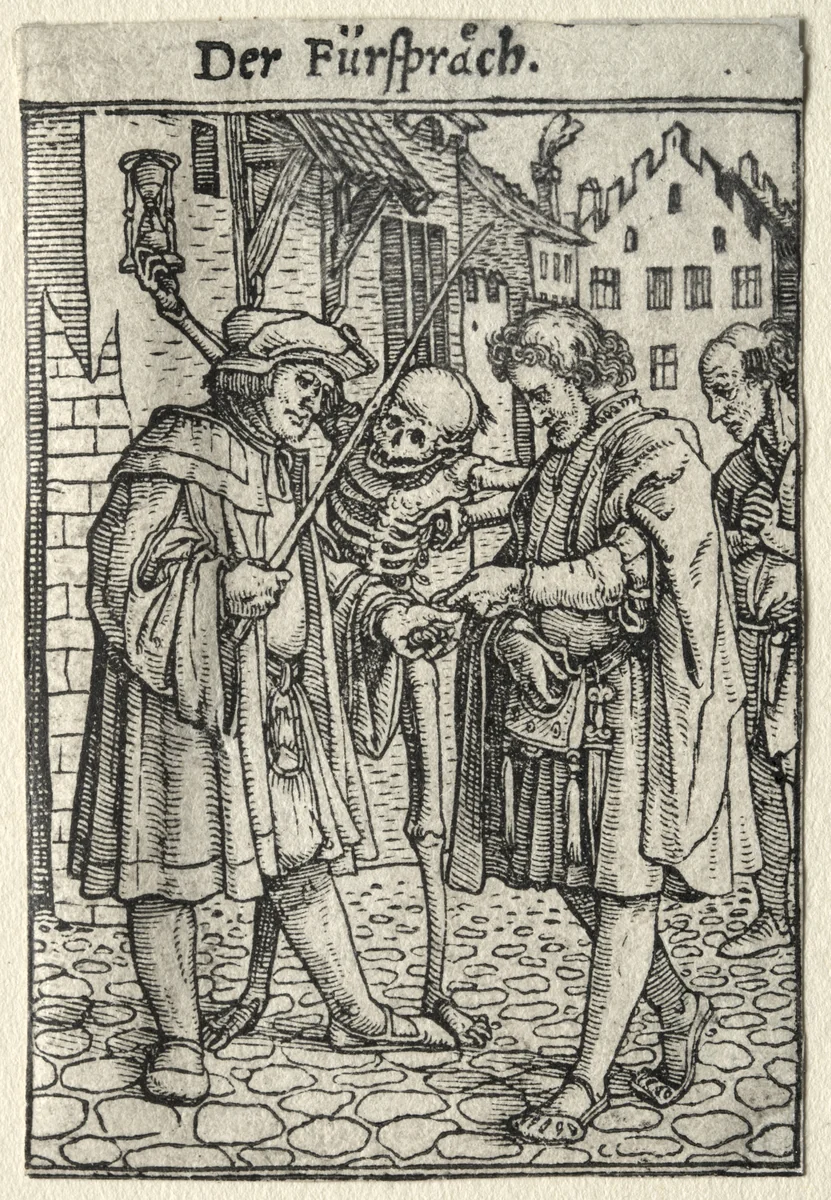 Dance of Death: The Advocate by Hans Holbein the Younger, print, 1521-1531