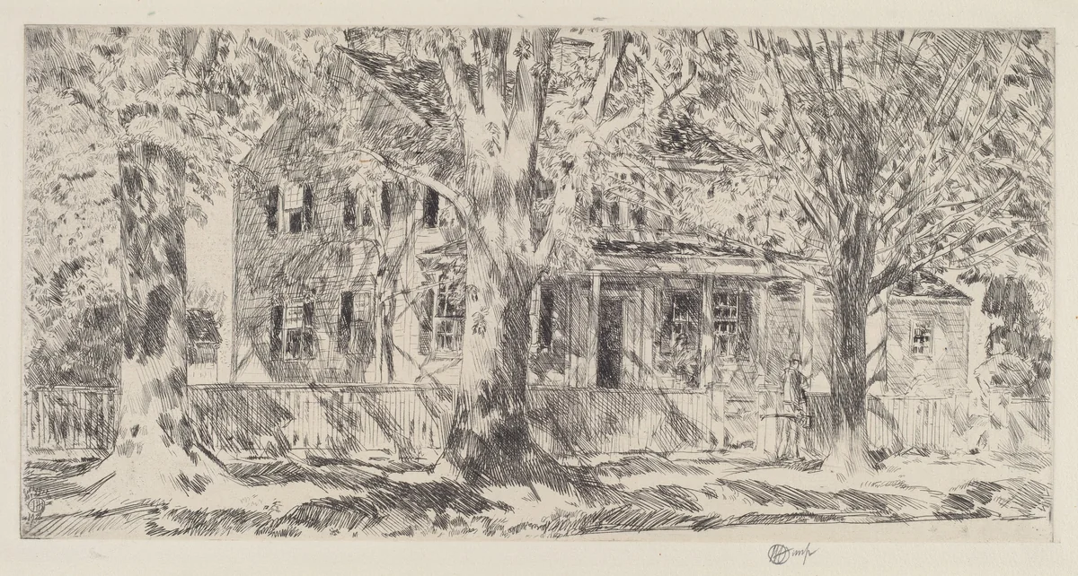 House on the Main Street, Easthampton by Childe Hassam, print, 1922