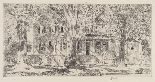 House on the Main Street, Easthampton by Childe Hassam, print, 1922