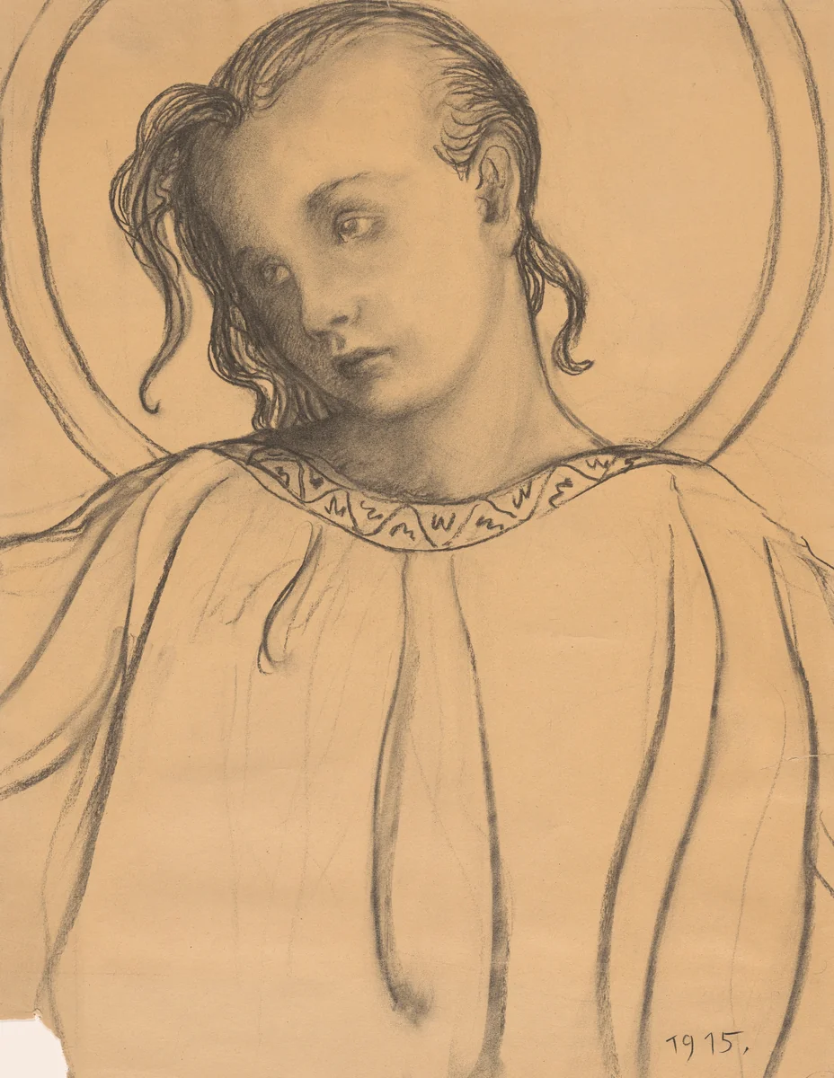 Angel by Karel Vitezslav Masek, drawing, 1915