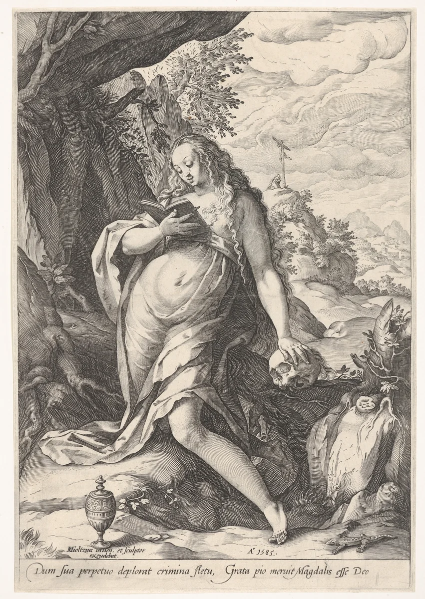 Saint Mary Magdalen Penitent by Hendrick Goltzius, print, 1585