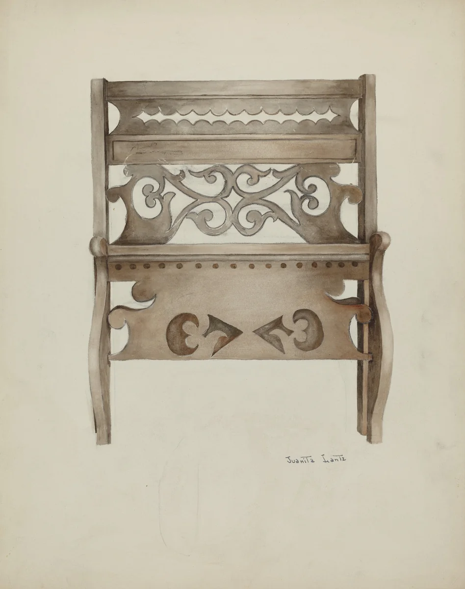 Bed by Juanita Lantz, index of american design, 1935-1942