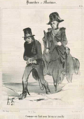Comme on fait son lit on se couche by Honoré Daumier, print, 1840