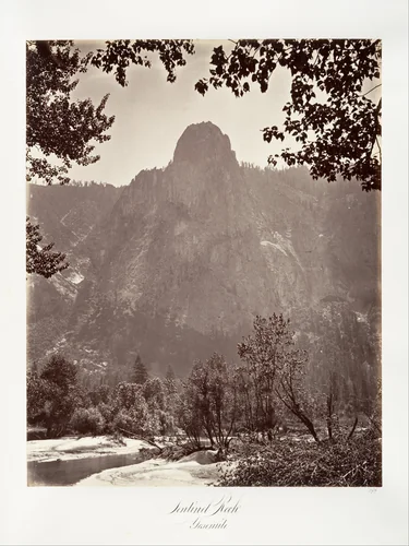 Sentinel Rock, Yosemite by Carleton E. Watkins, photograph, 1870-1874