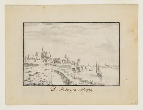 View of Grave by Josua de Grave, drawing, 1674-1684