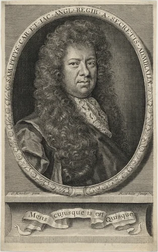 Samuel Pepys, Secretary to the Admiralty, Diarist by Robert White
Sir Godfrey Kneller, print, 1645-1703