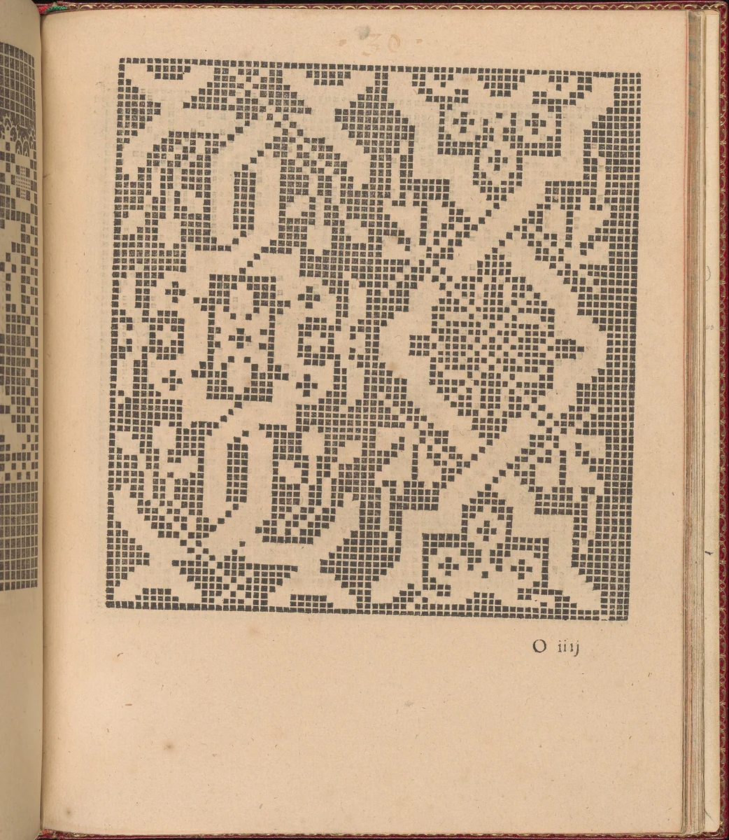 Les Singuliers et Nouveaux Portraicts... page 56 (recto) by Federico de Vinciolo, book, 1588