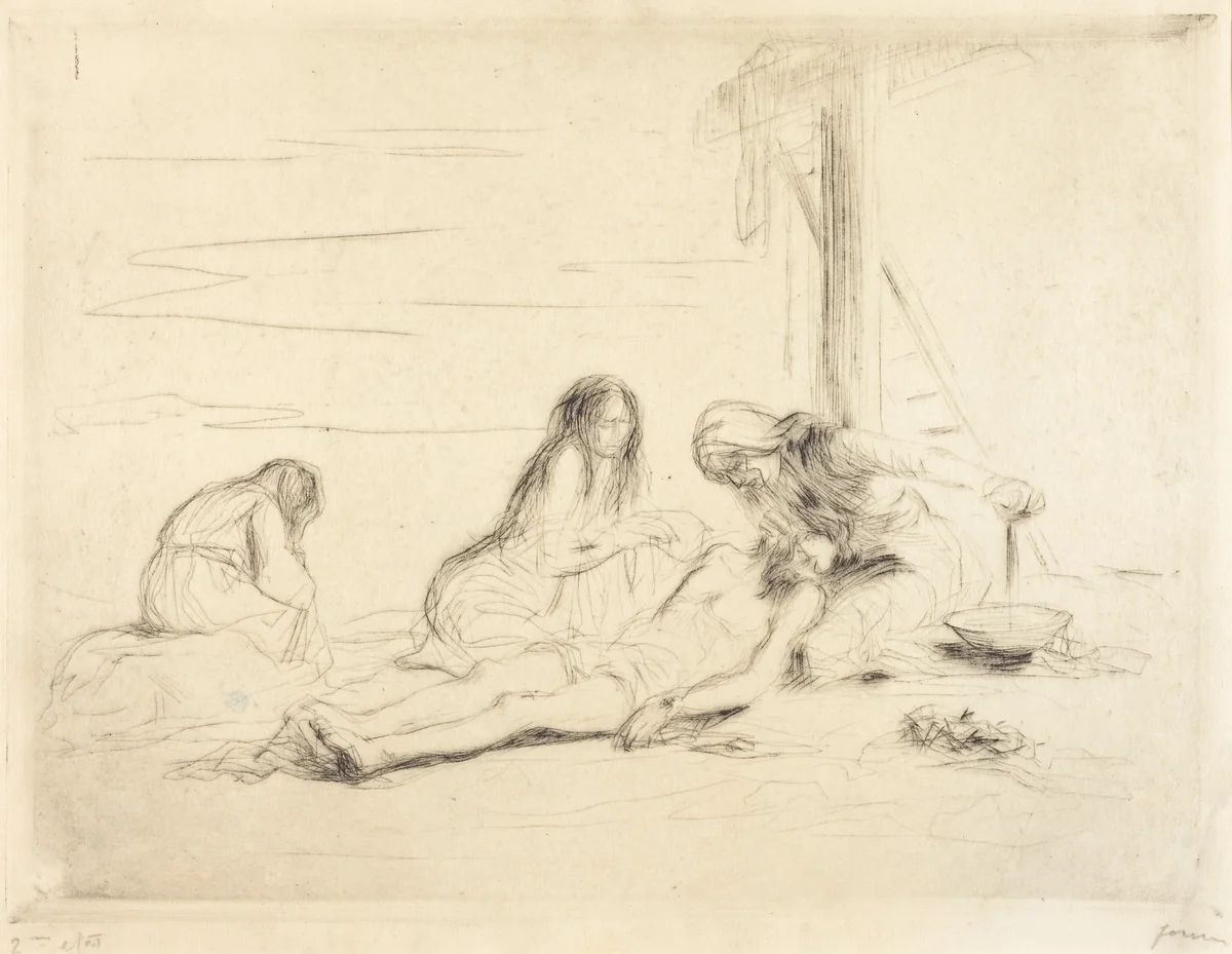 Pietà (1ère planche) (Pietà) (first plate) by Jean-Louis Forain, print, 1910